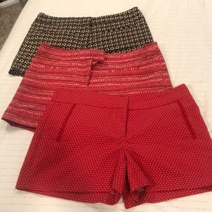 THREE pair of size 8 Cynthia Rowley Shorts